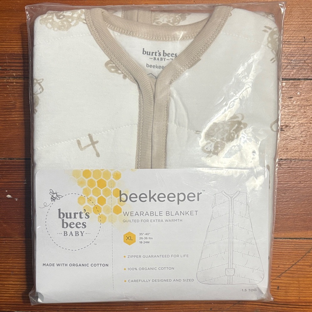 NWT Burt's Bees Baby Wearable Beekeeper Blanket
